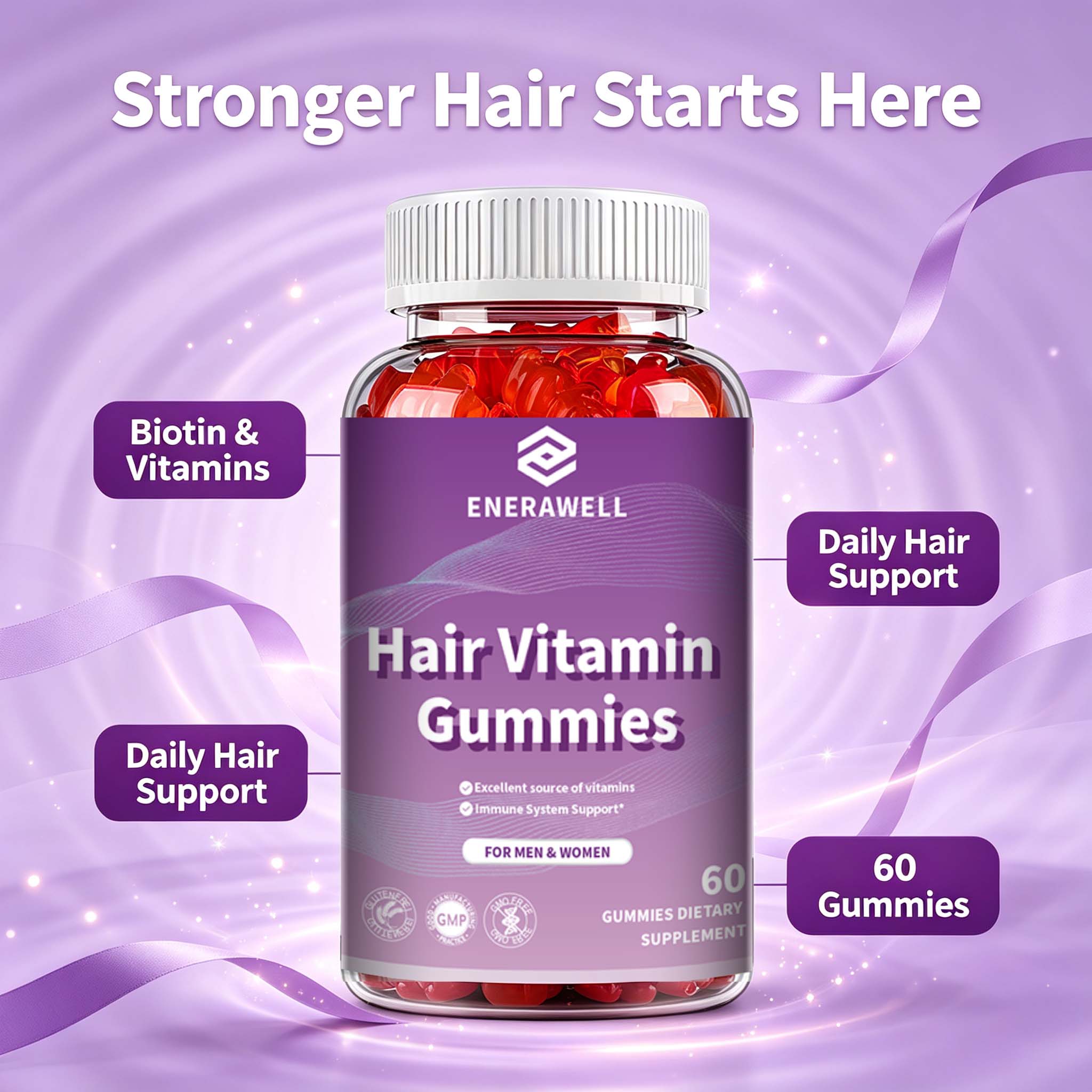 Multivitamin Gummy Adult - Biotin Sakızları 5000 Mcg Saç Cilt