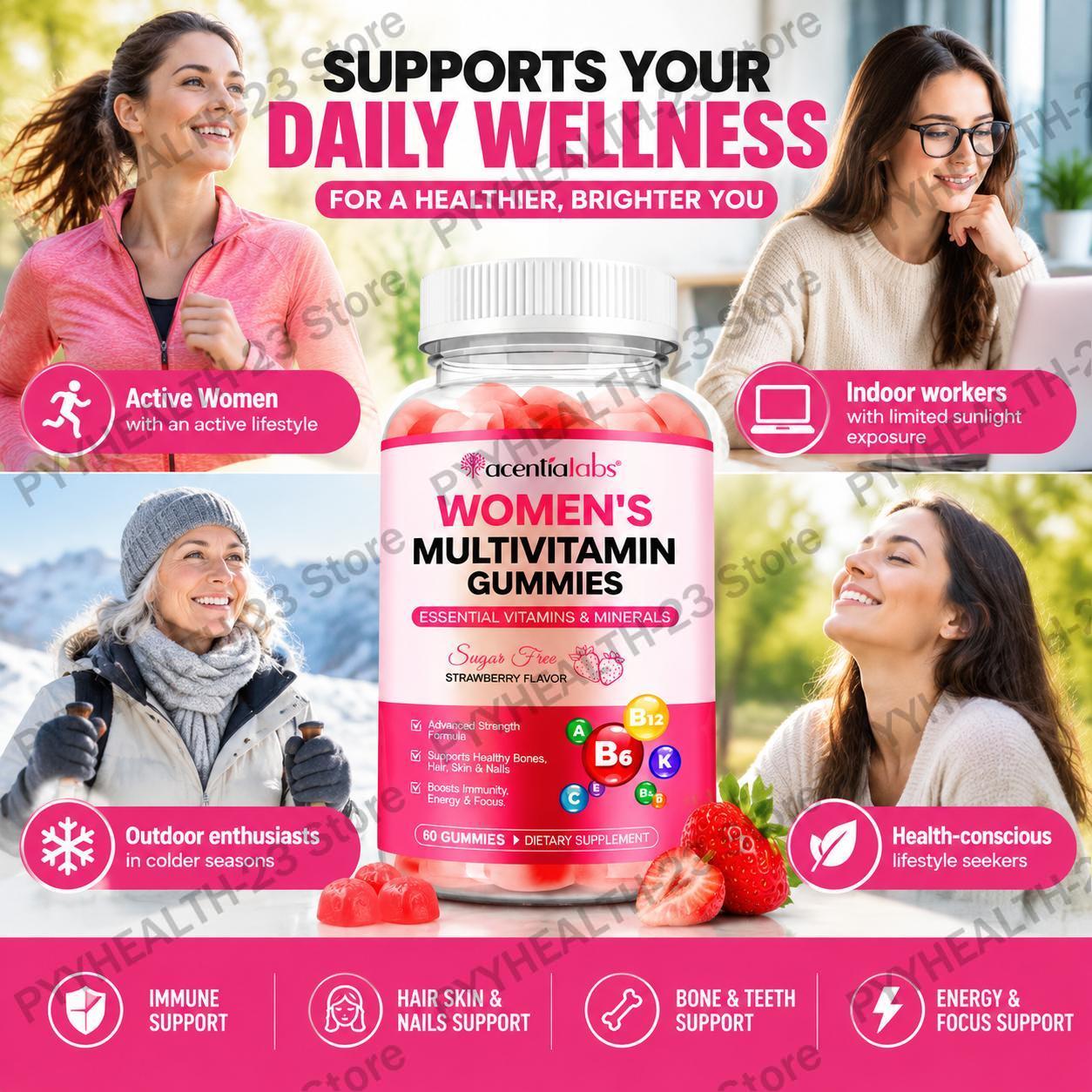 AcentiaLabs Kadınlar İçin Mult - Multivitamin Gummy Adult incelemesi ve fiyatı