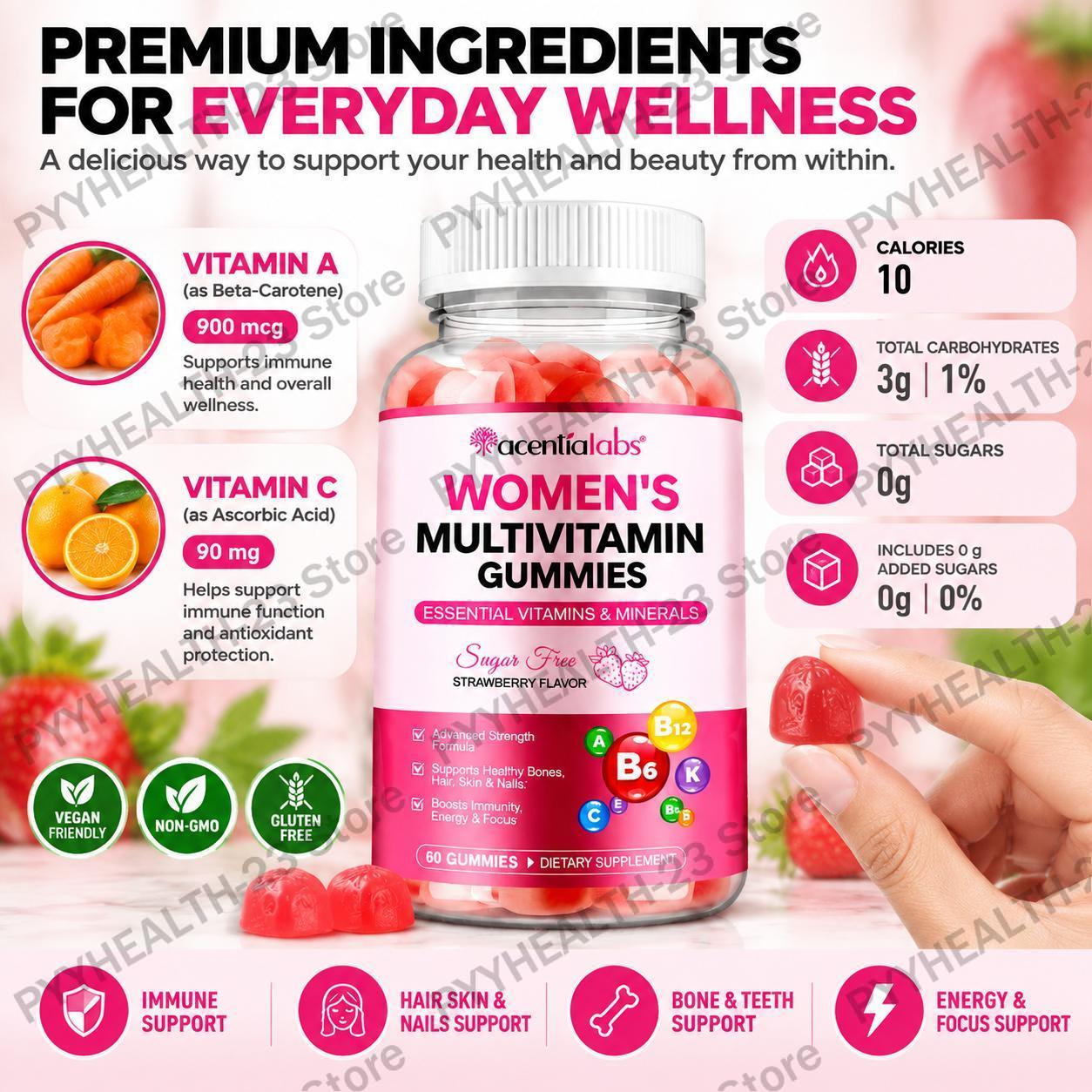 AcentiaLabs Kadınlar İçin Mult - Multivitamin Gummy Adult incelemesi ve fiyatı